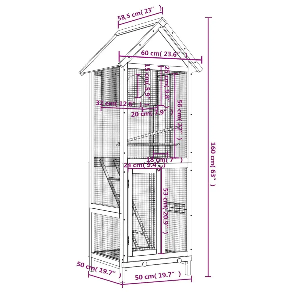 Wooden Bird Aviary with Nesting Box