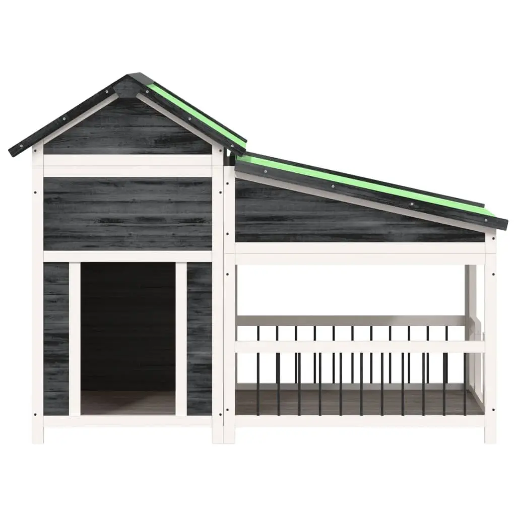 Large Grey Solid Wood Dog Kennel Outdoor Pet House