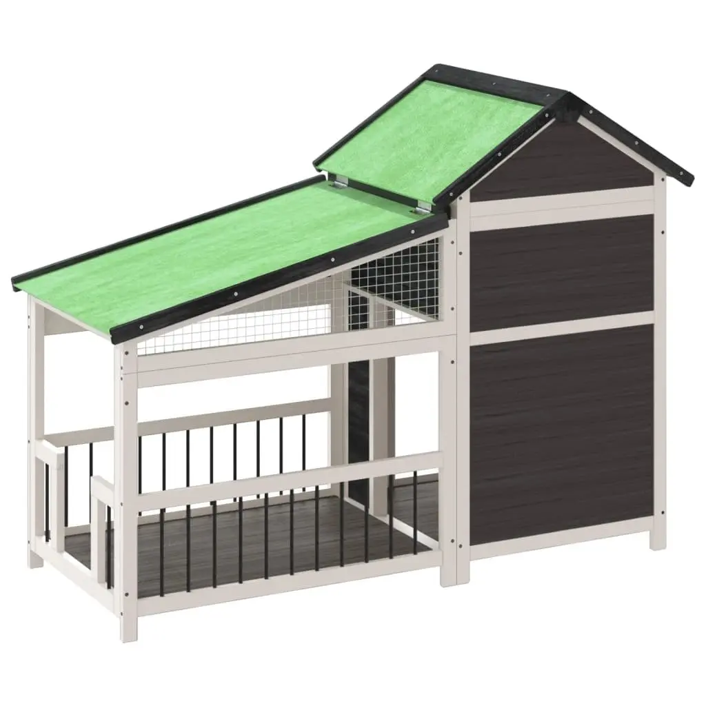 Large Grey Solid Wood Dog Kennel Outdoor Pet House