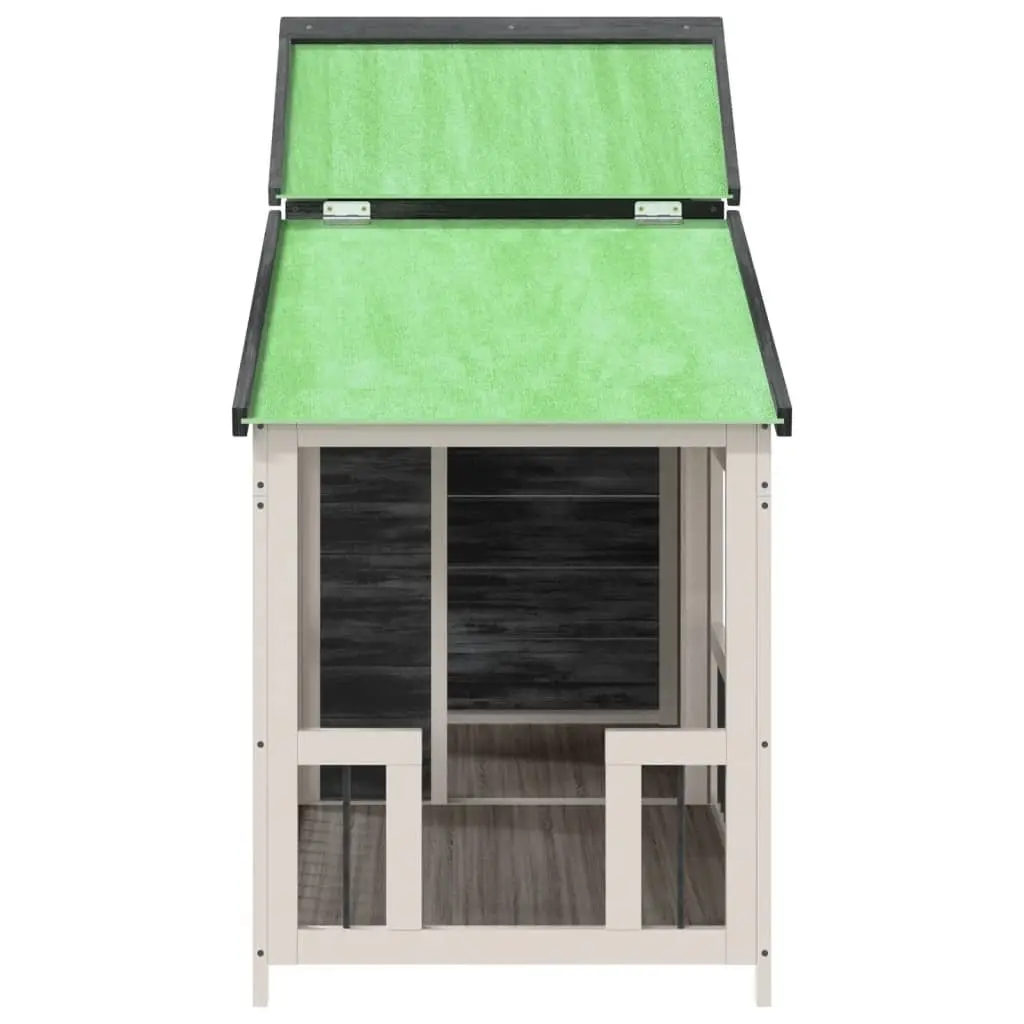 Large Grey Solid Wood Dog Kennel Outdoor Pet House