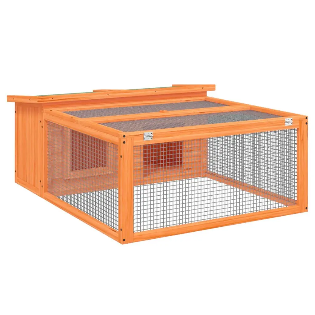 Solid Wood Pine Brown Rabbit Hutch for Small Pets