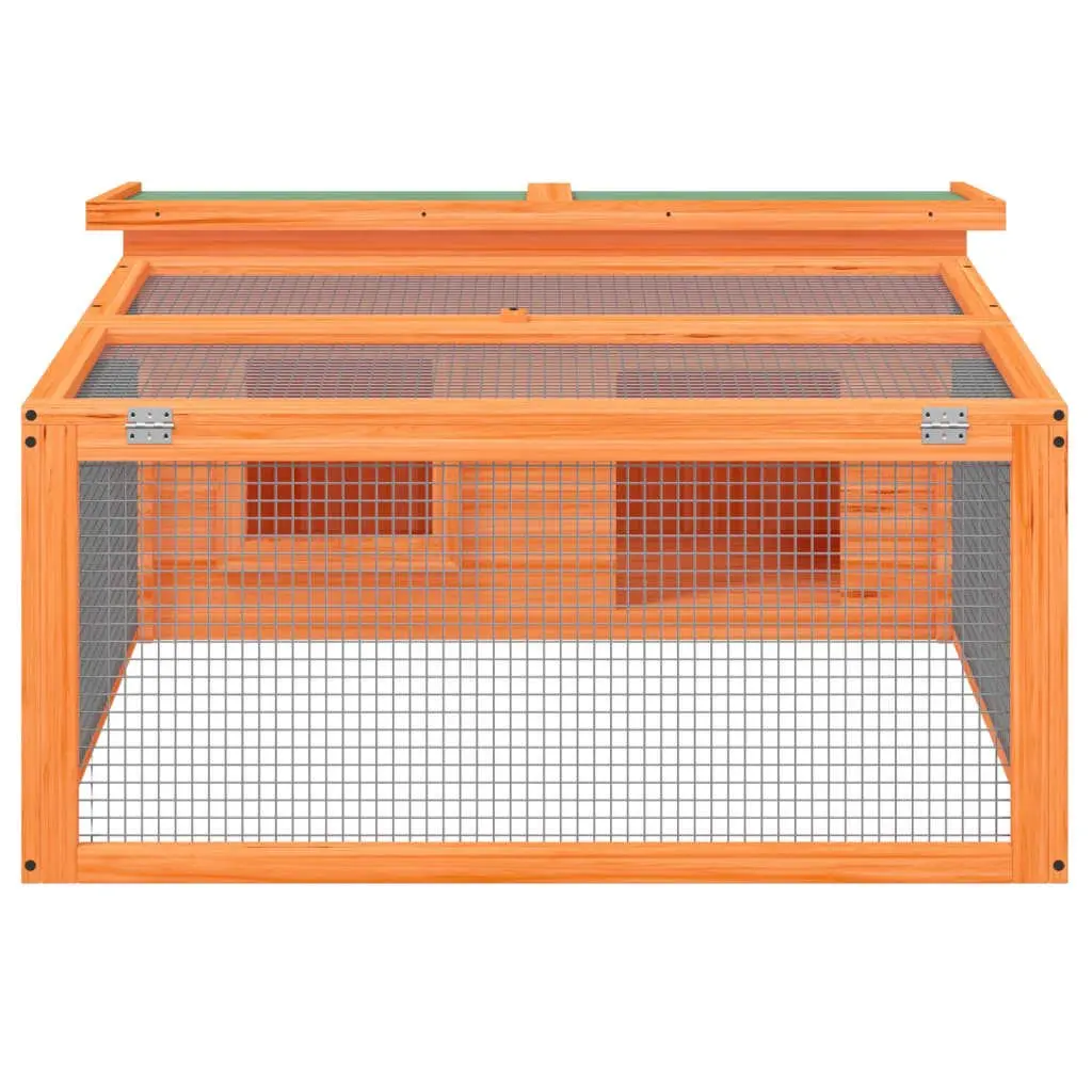 Solid Wood Pine Brown Rabbit Hutch for Small Pets