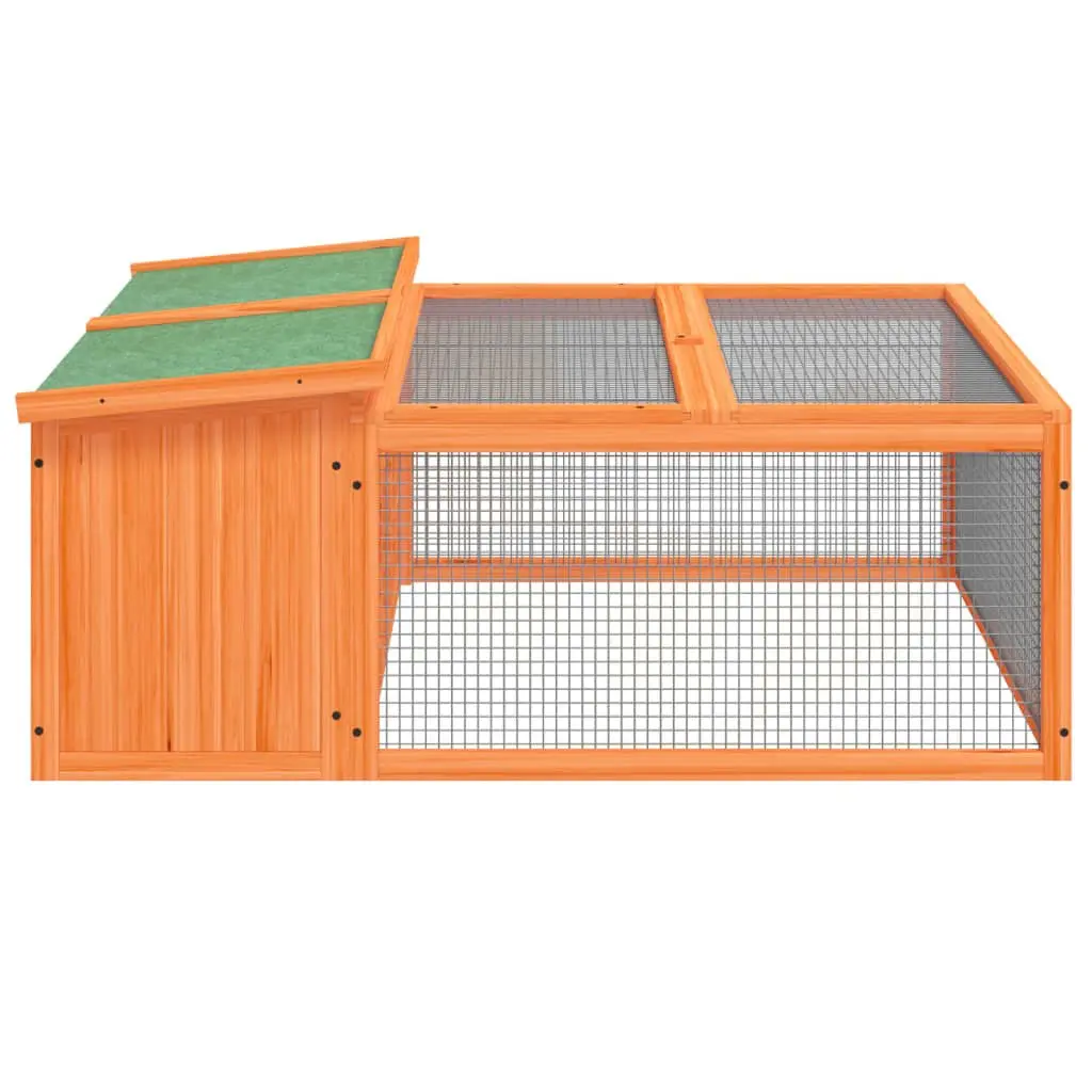 Solid Wood Pine Brown Rabbit Hutch for Small Pets