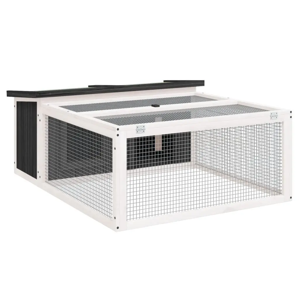 Grey Outdoor Rabbit Hutch for Small Animals