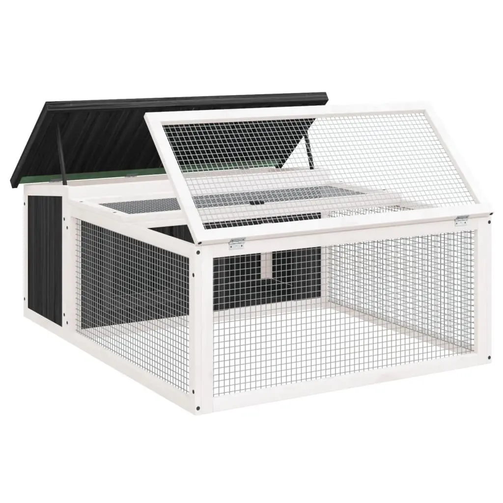 Grey Outdoor Rabbit Hutch for Small Animals