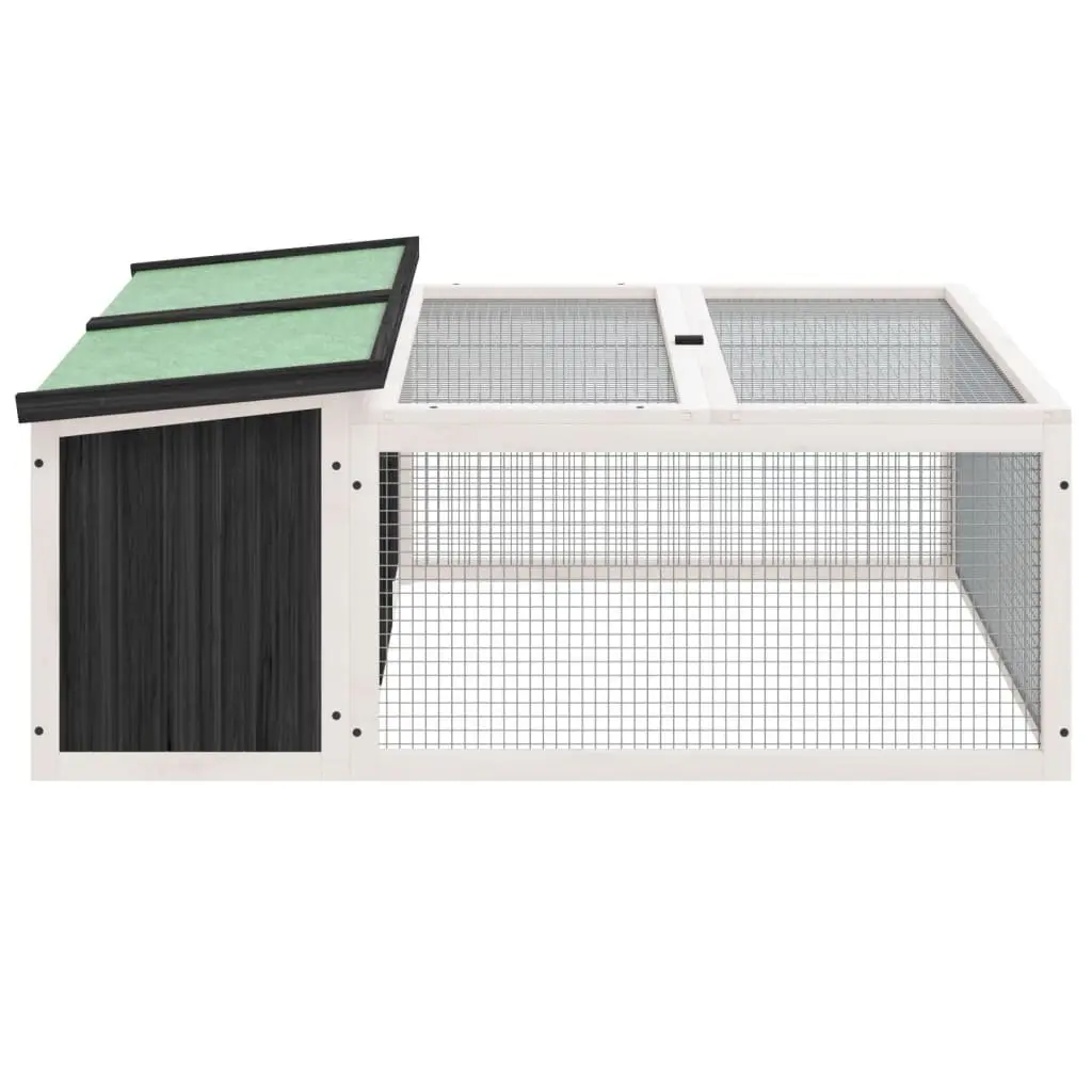 Grey Outdoor Rabbit Hutch for Small Animals