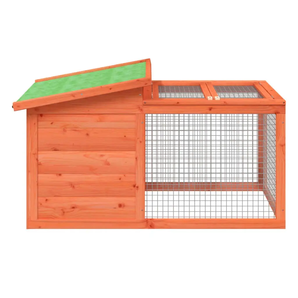 Rabbit Hutch Wooden Outdoor Small Animal Cage 100.5 x 54 x 55 cm Brown