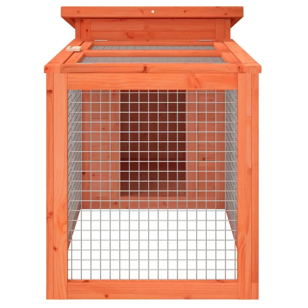 Rabbit Hutch Wooden Outdoor Small Animal Cage 100.5 x 54 x 55 cm Brown