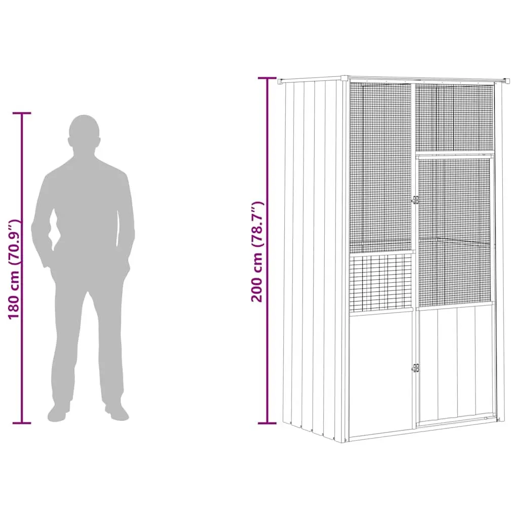 Large Anthracite Bird Cage Aviary with Galvanised Steel