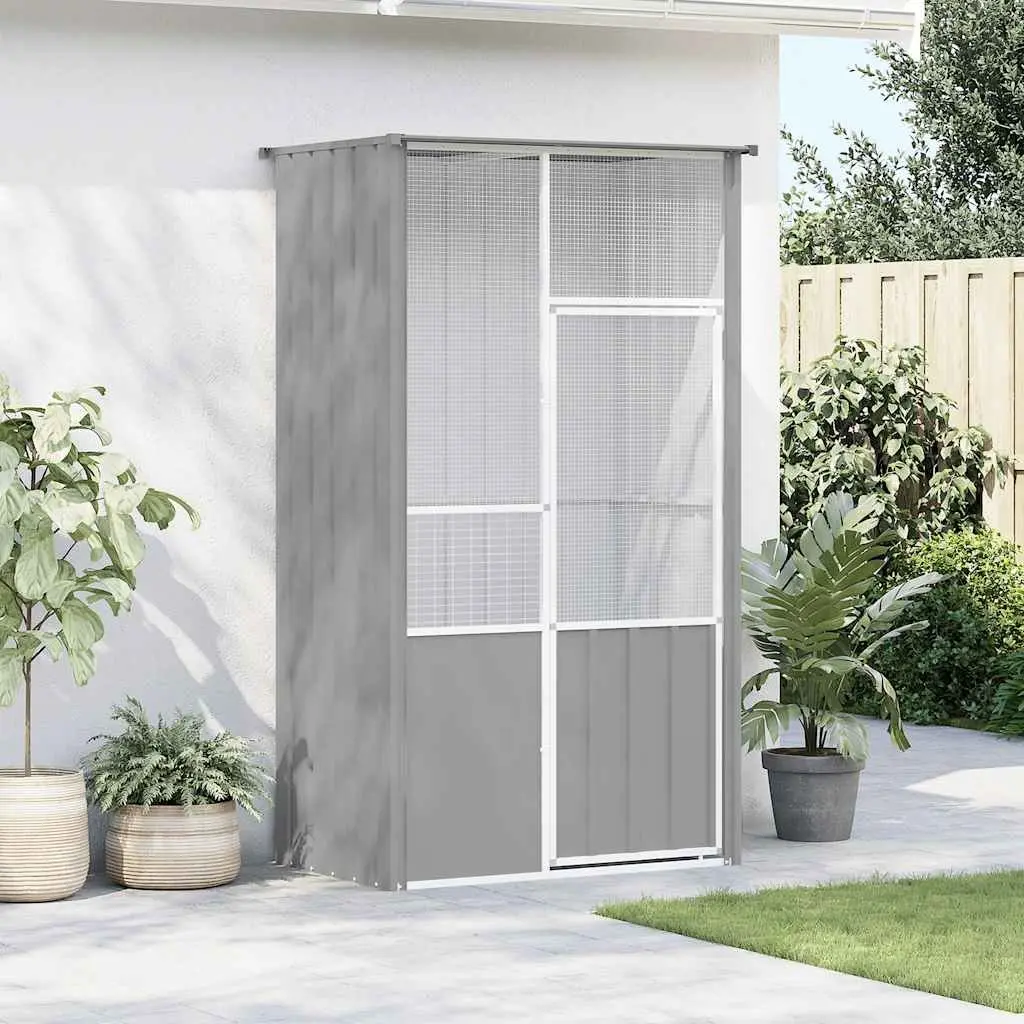 Bird Cage Galvanised Steel Large Grey Walk In Flight Enclosure