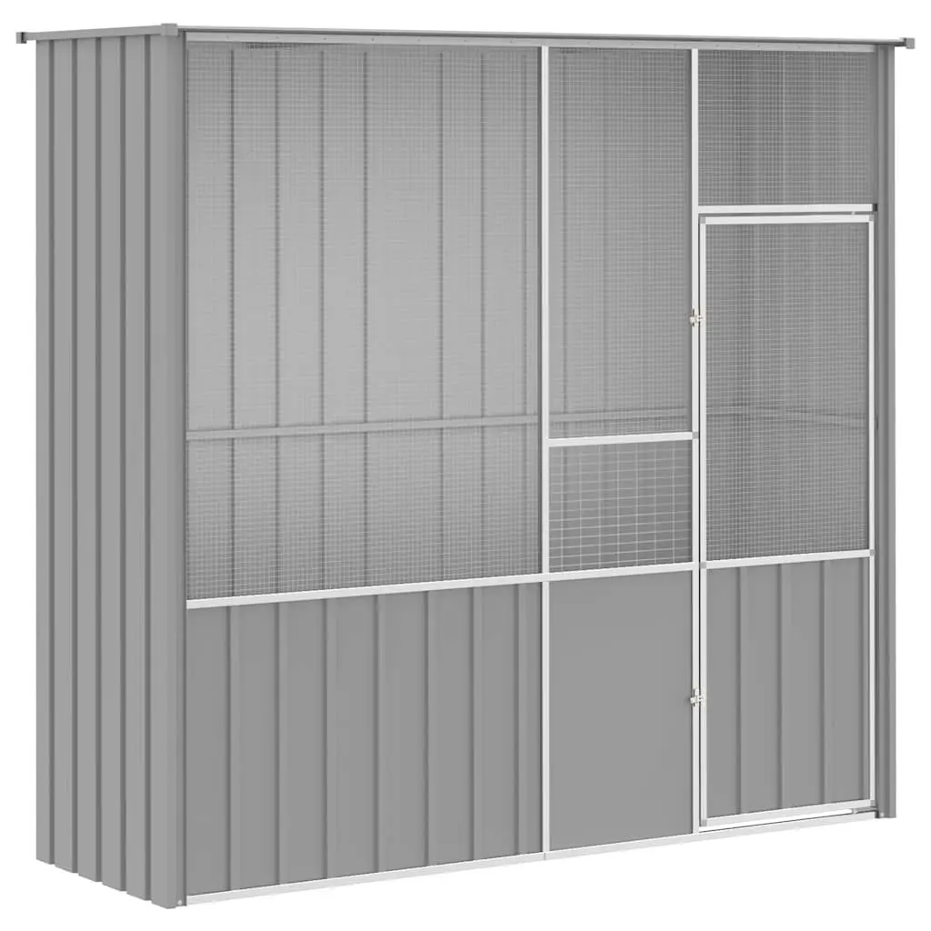 Large Grey Bird Cage Aviary with Galvanised Steel Frame