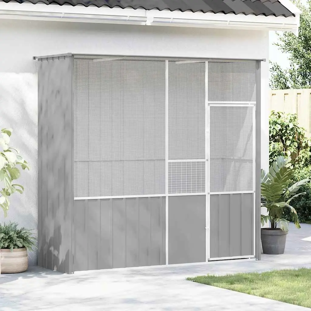 Large Grey Bird Cage Aviary with Galvanised Steel Frame