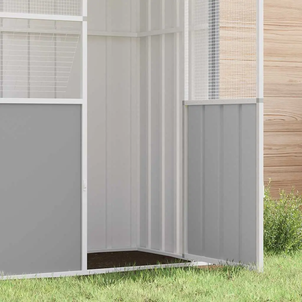 Large Grey Bird Cage Aviary with Galvanised Steel Frame