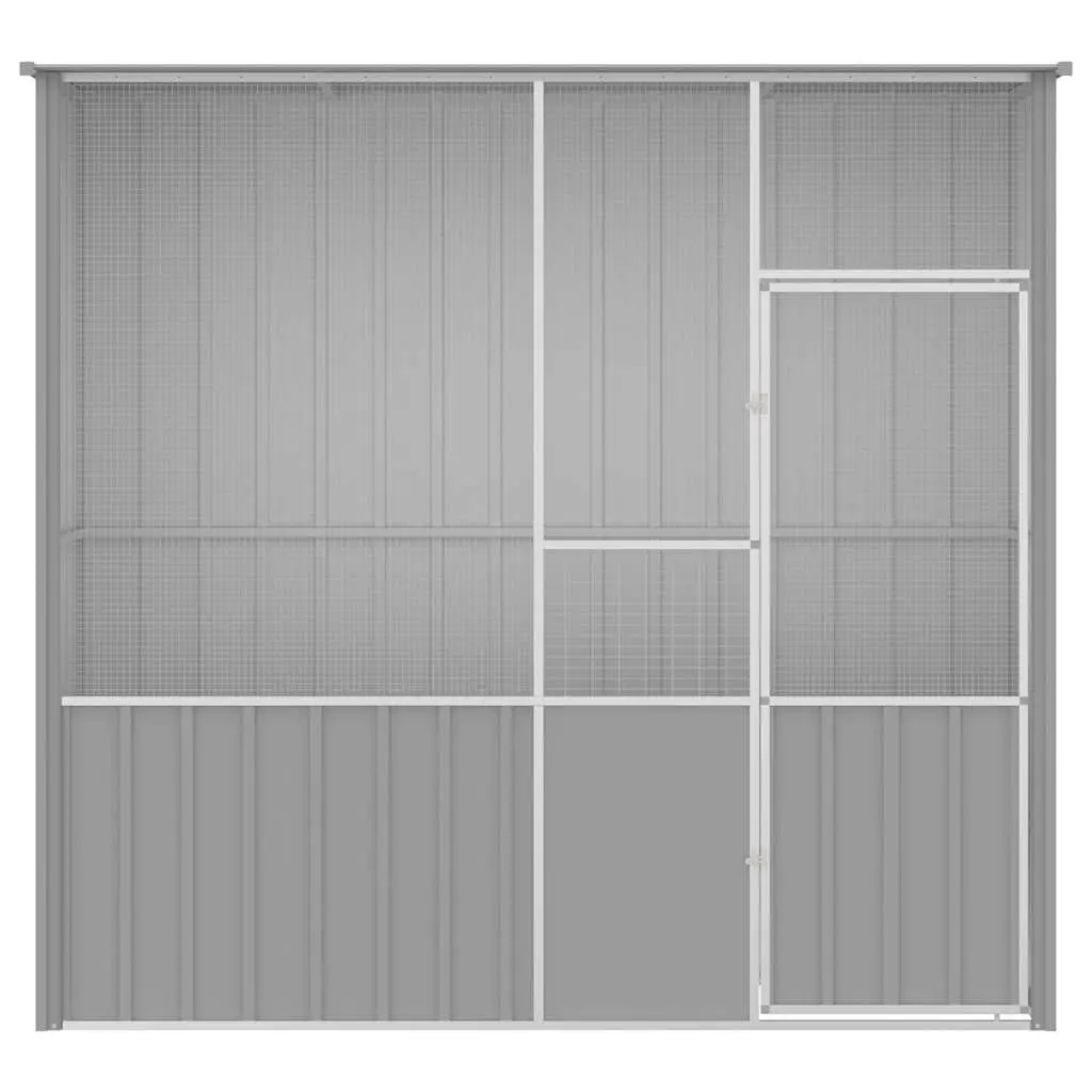 Large Grey Bird Cage Aviary with Galvanised Steel Frame