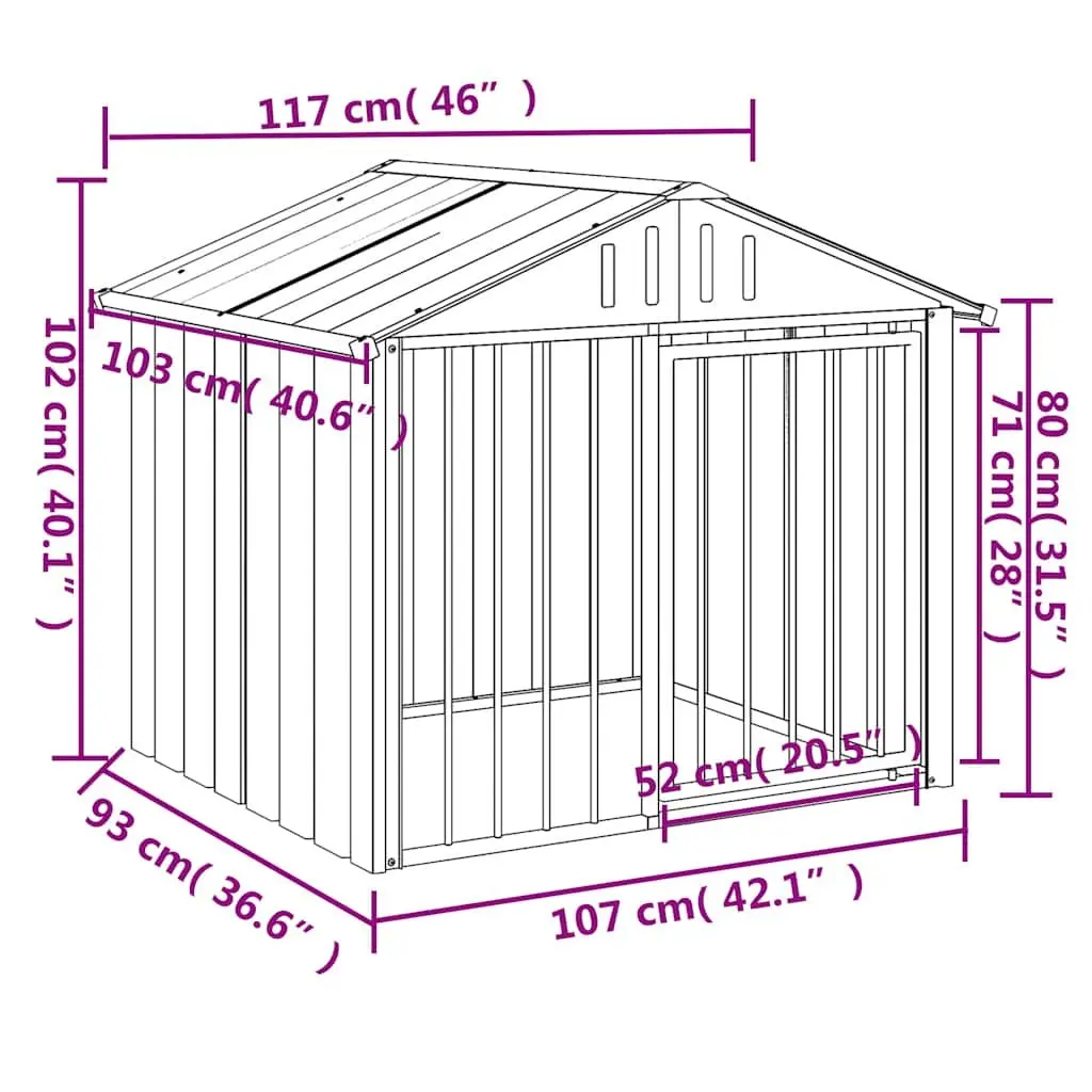 Black Outdoor Dog House with Roof