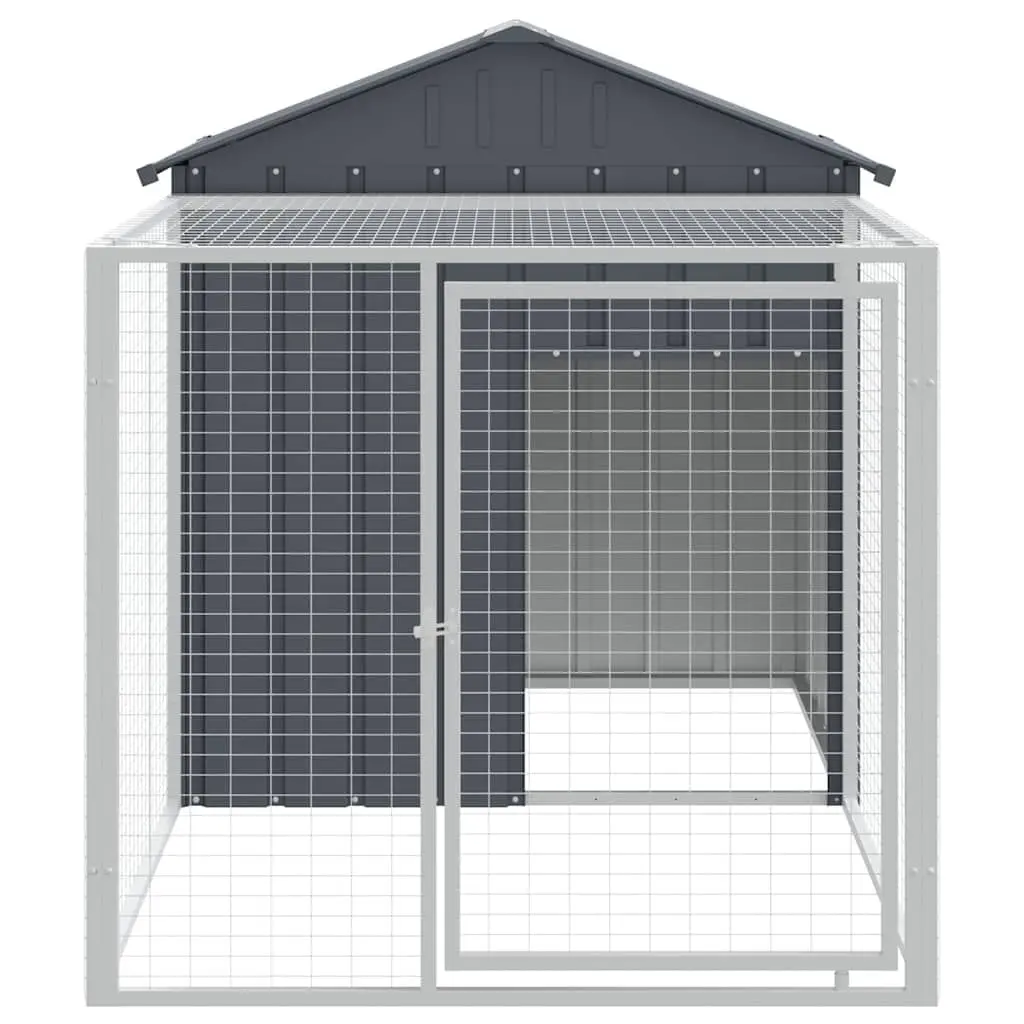 Chicken Cage Galvanised Steel 117x201x123cm Anthracite