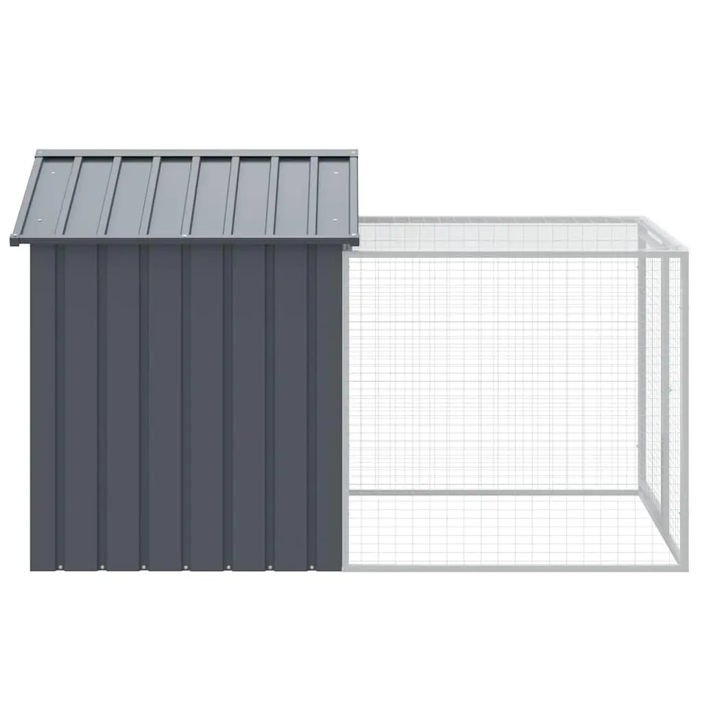 Chicken Cage Galvanised Steel 117x201x123cm Anthracite