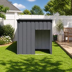Robust Anthracite Dog House with Roof for Your Pets