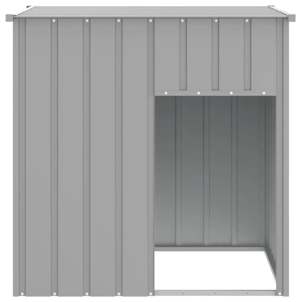 Grey Dog House with Roof for Outdoor Comfort