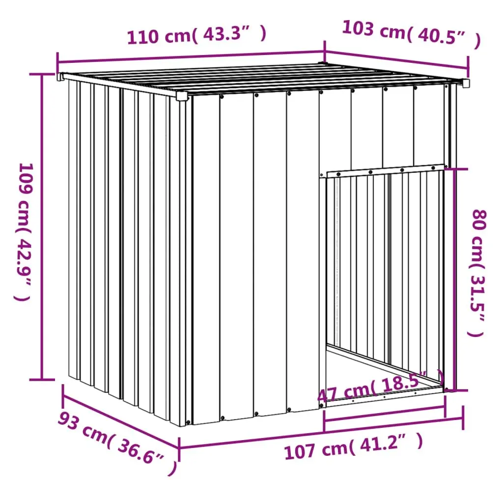 Grey Dog House with Roof for Outdoor Comfort