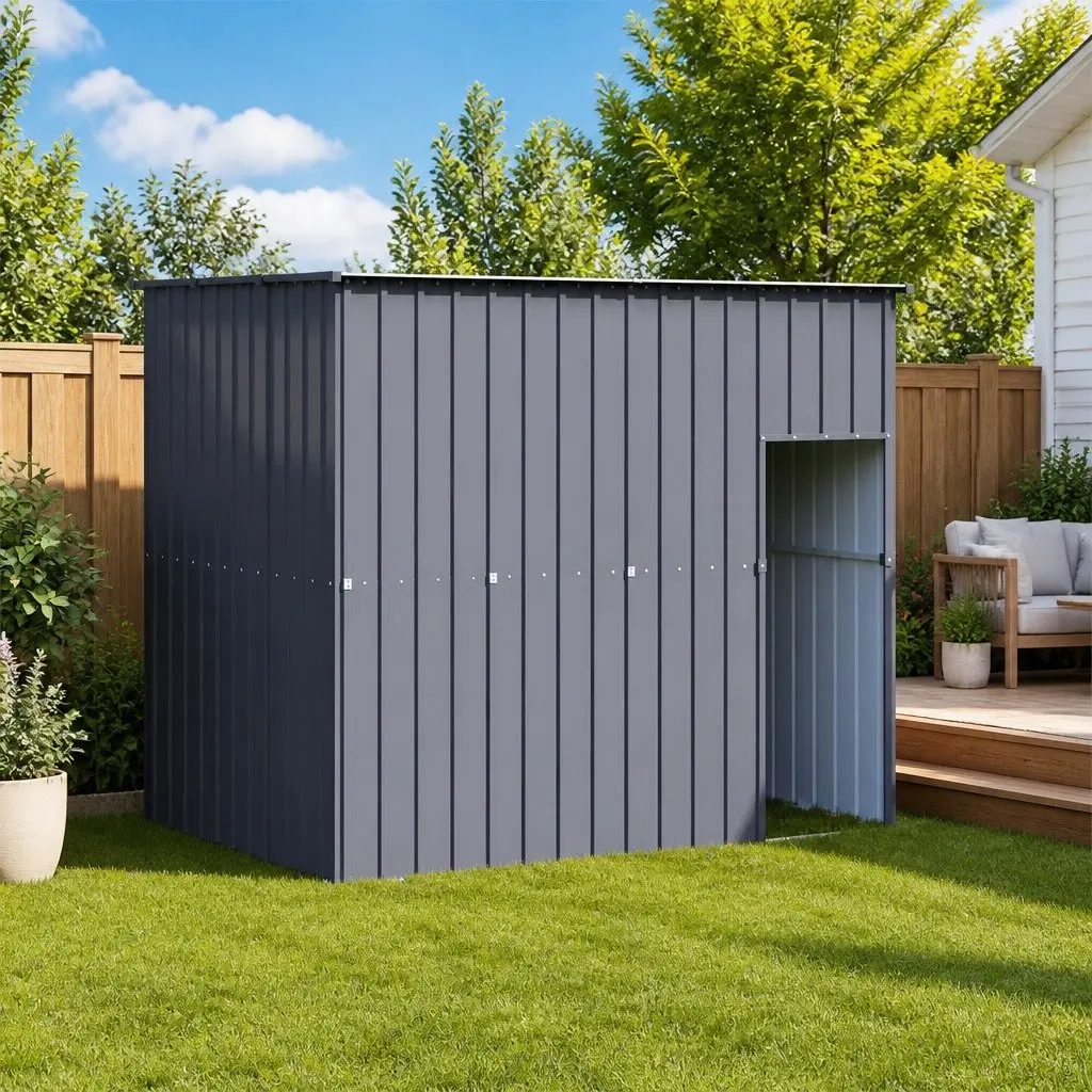 Outdoor Dog House with Roof in Anthracite Steel