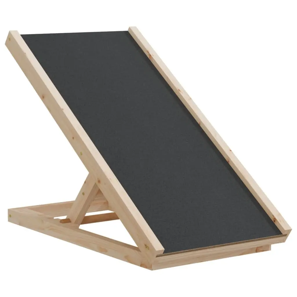 Dog Ramp Pet Steps Adjustable Height Foldable Portable Solid Wood Fir Grey