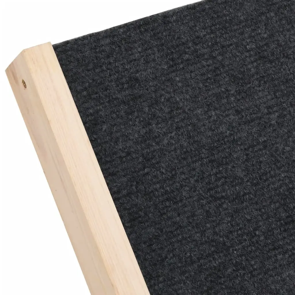 Dog Ramp Pet Steps Adjustable Height Foldable Portable Solid Wood Fir Grey