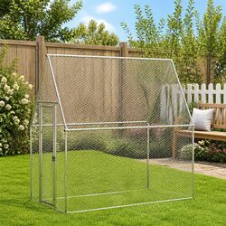 Durable Silver Chicken Cage 200x100x190cm Outdoor Habitat
