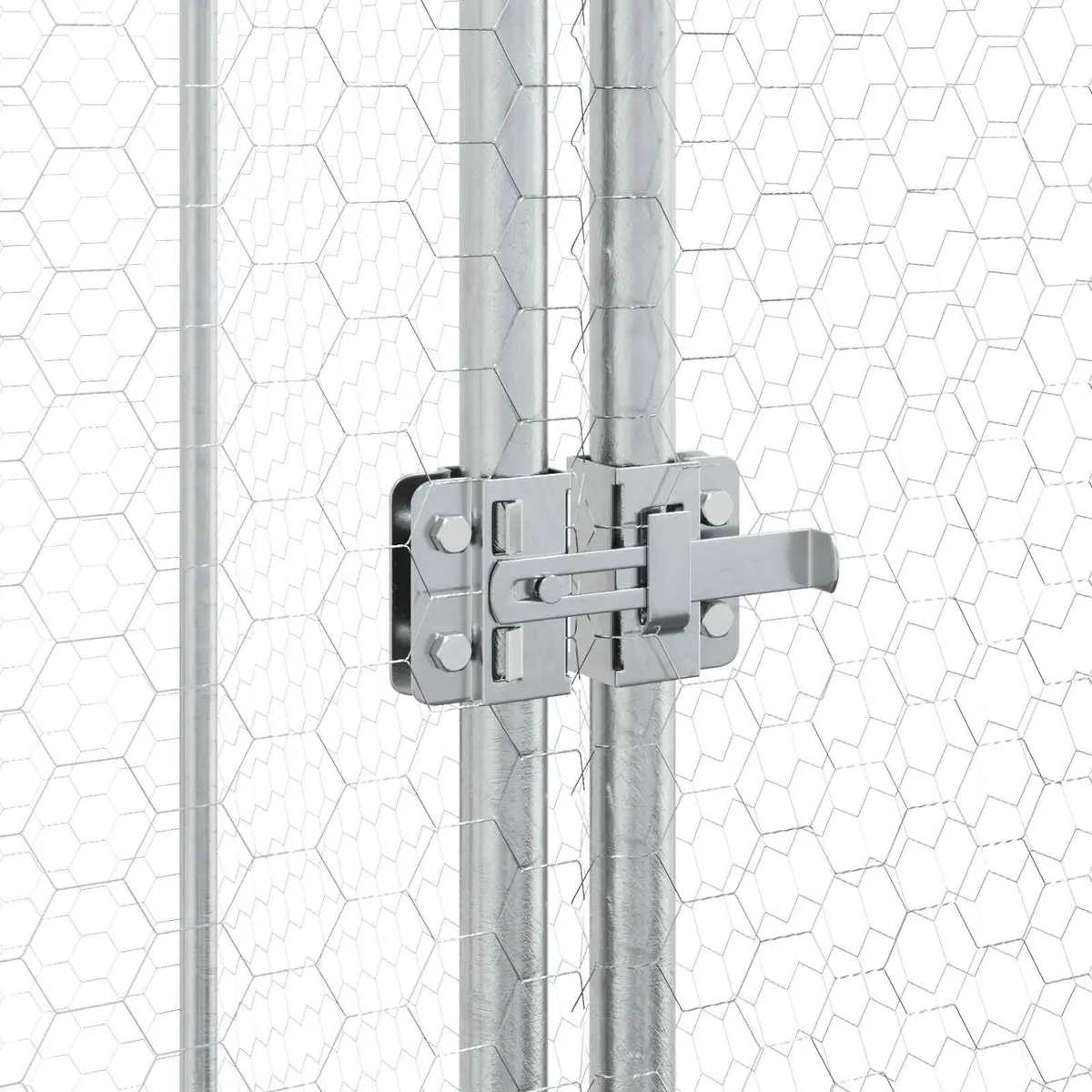 Chicken Cage Galvanised Steel 400 x 100 x 190 cm Silver