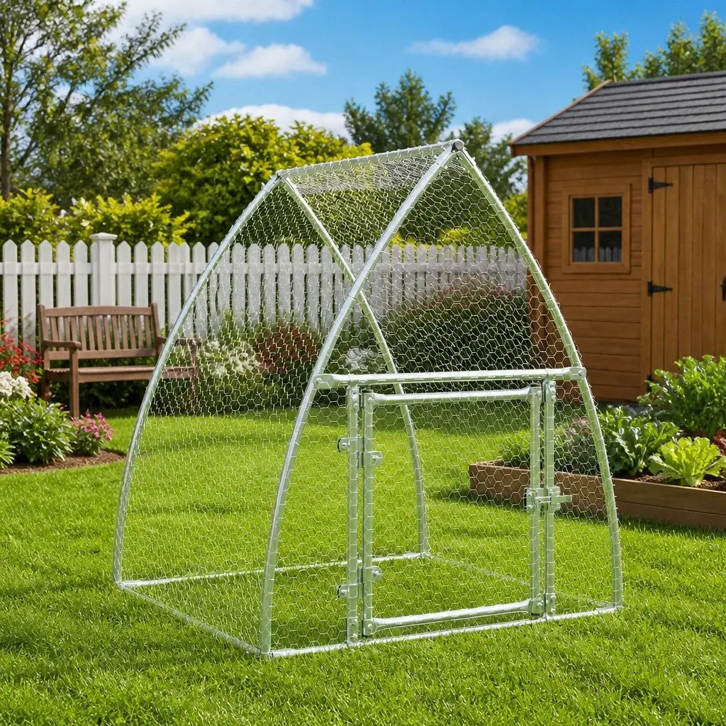 Chicken Cage Galvanised Steel 100 x 105 x 120 cm Silver