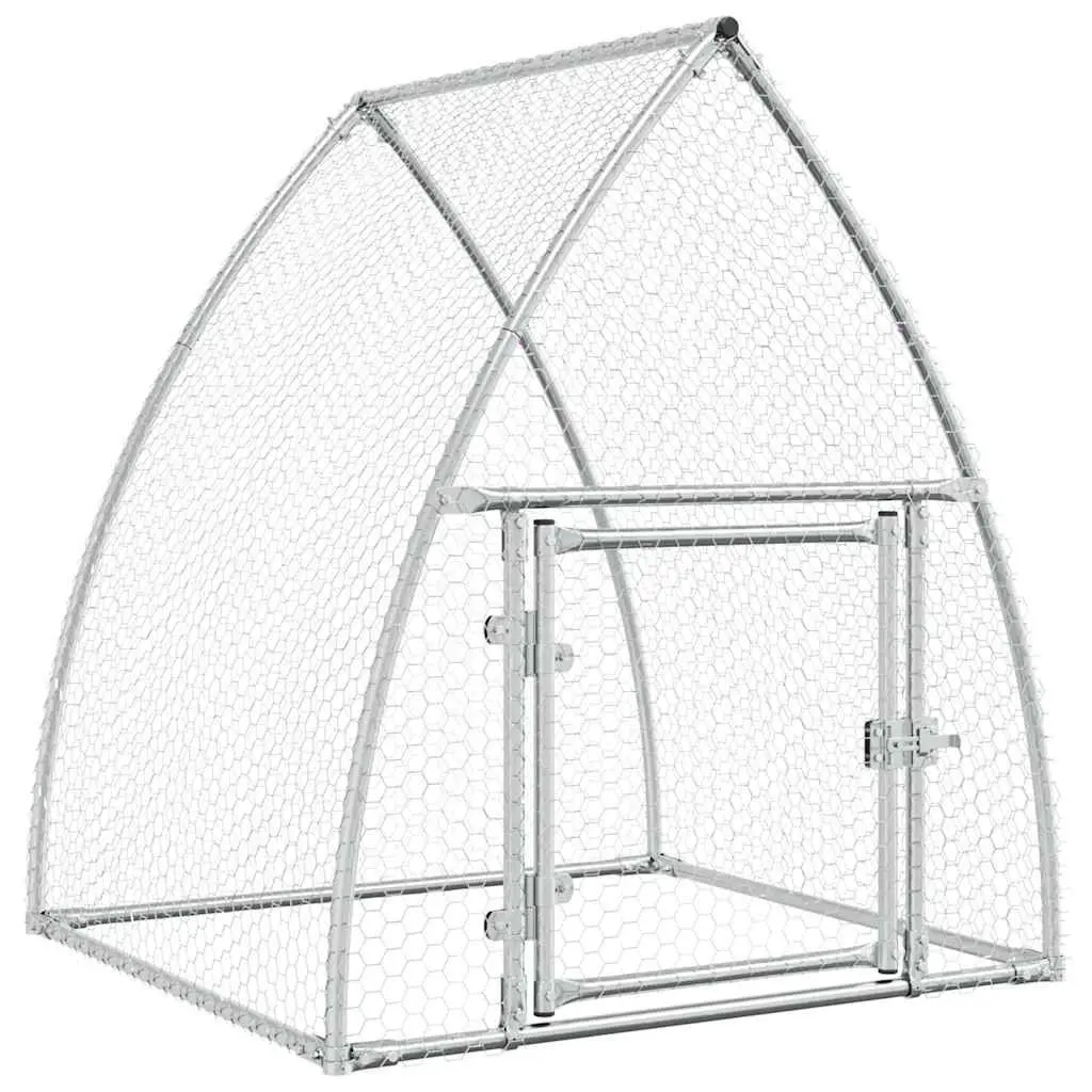 Chicken Cage Galvanised Steel 100 x 105 x 120 cm Silver