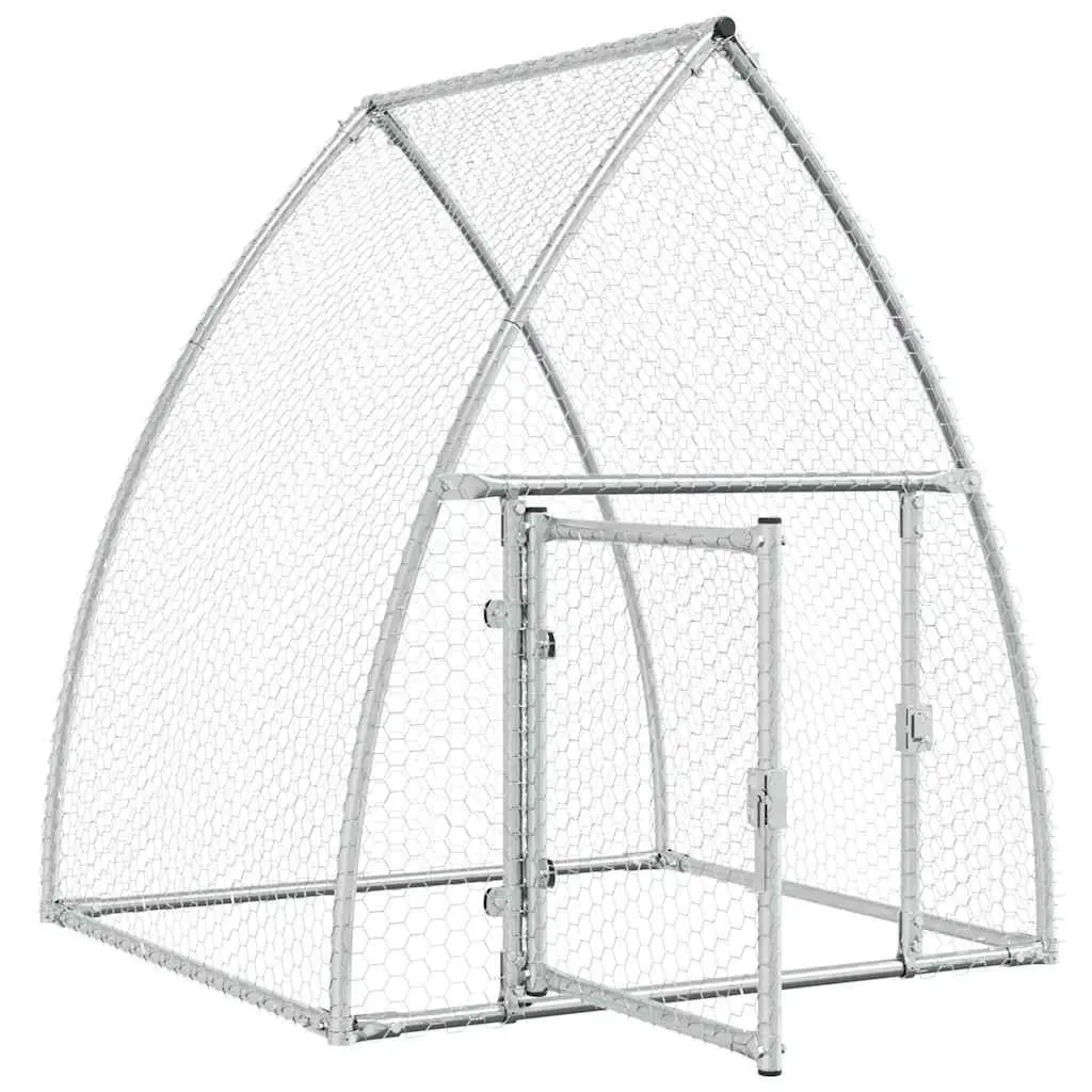 Chicken Cage Galvanised Steel 100 x 105 x 120 cm Silver