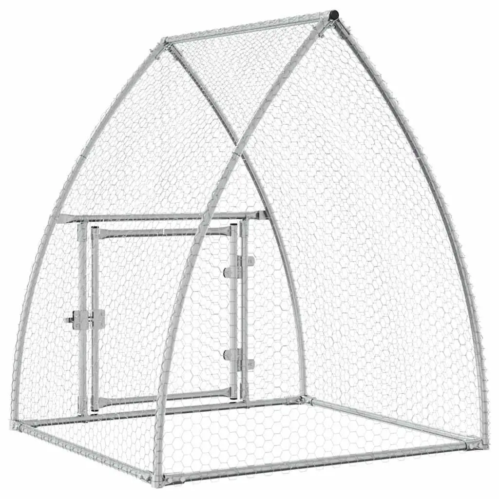 Chicken Cage Galvanised Steel 100 x 105 x 120 cm Silver