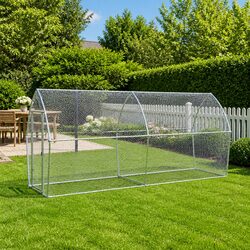 Galvanised Steel Chicken Cage 400x105x182 cm Outdoor Coop