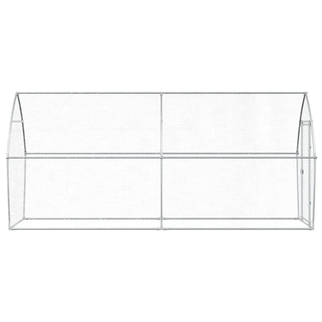 Chicken Cage Galvanised Steel 400x105x182 cm Silver