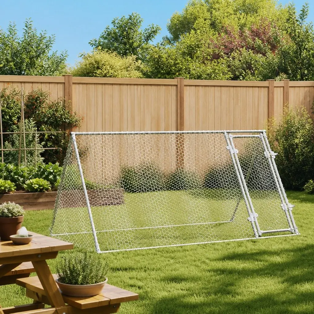 Chicken Cage Galvanised Steel 200x105x91 cm Silver