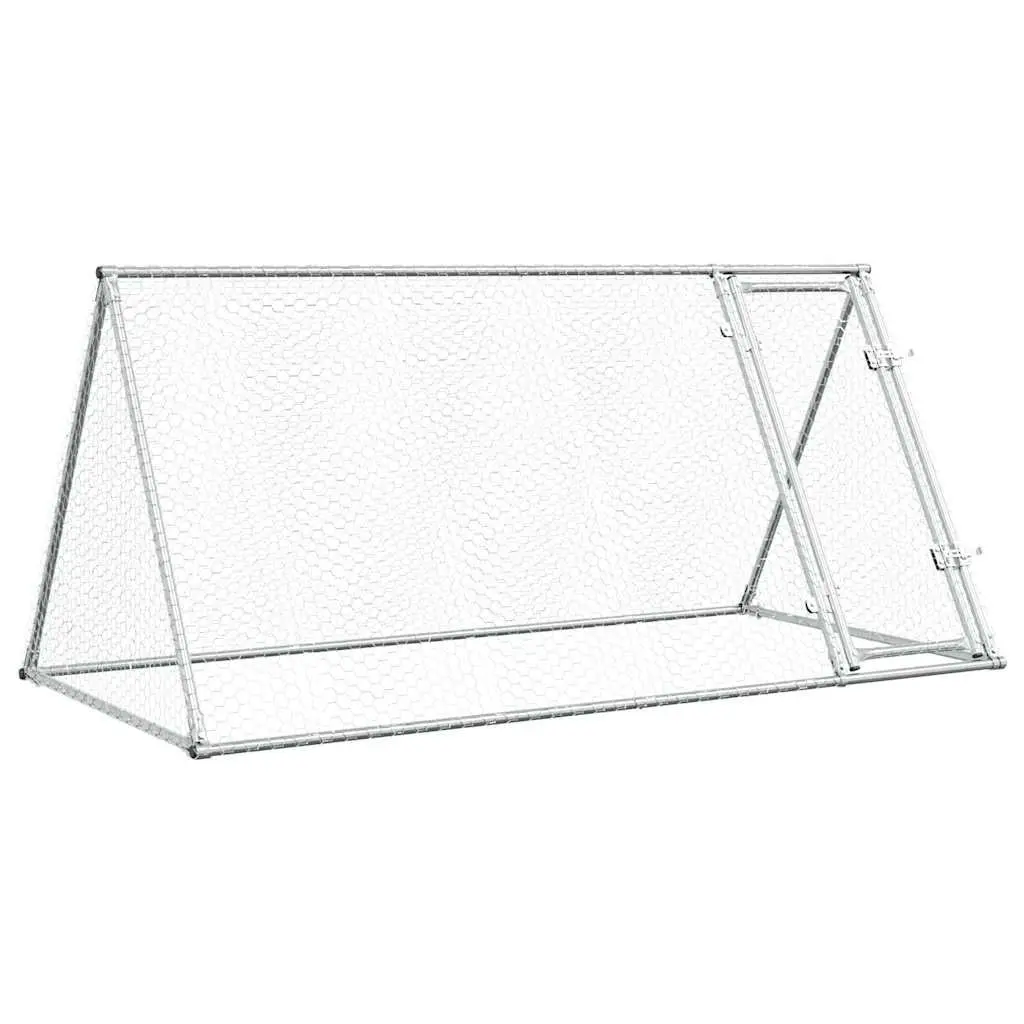 Chicken Cage Galvanised Steel 200x105x91 cm Silver