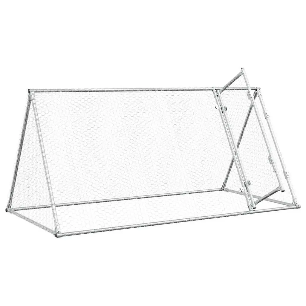 Chicken Cage Galvanised Steel 200x105x91 cm Silver