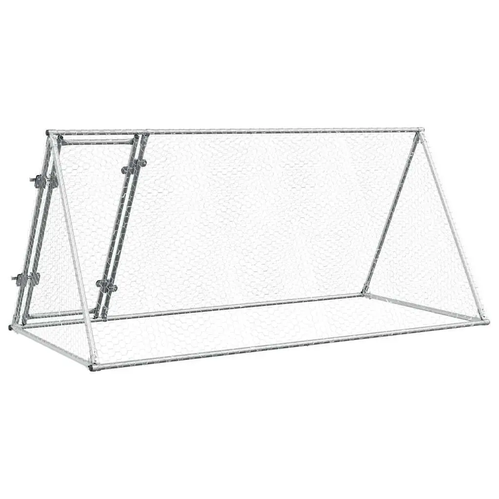 Chicken Cage Galvanised Steel 200x105x91 cm Silver