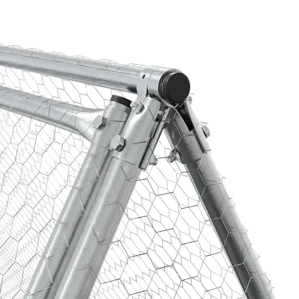 Chicken Cage Galvanised Steel 200x105x91 cm Silver