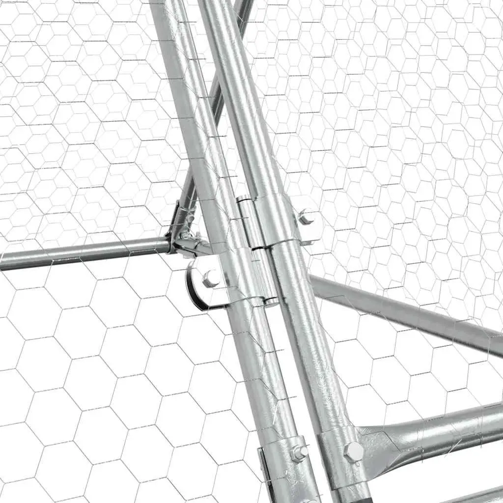 Chicken Cage Galvanised Steel 200x105x91 cm Silver
