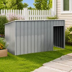 Robust Dog House with Roof in Anthracite Steel