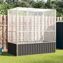 Large Silver Steel Mesh Aviary Cage for Birds