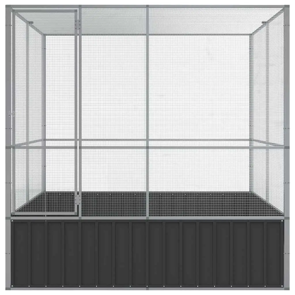Bird Aviary Galvanised Steel Large 211x207x212cm Silver