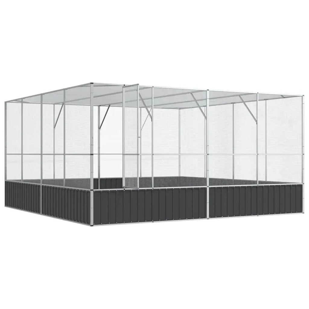 Large Bird Cage Galvanised Steel 418x414x212cm Mesh Enclosure