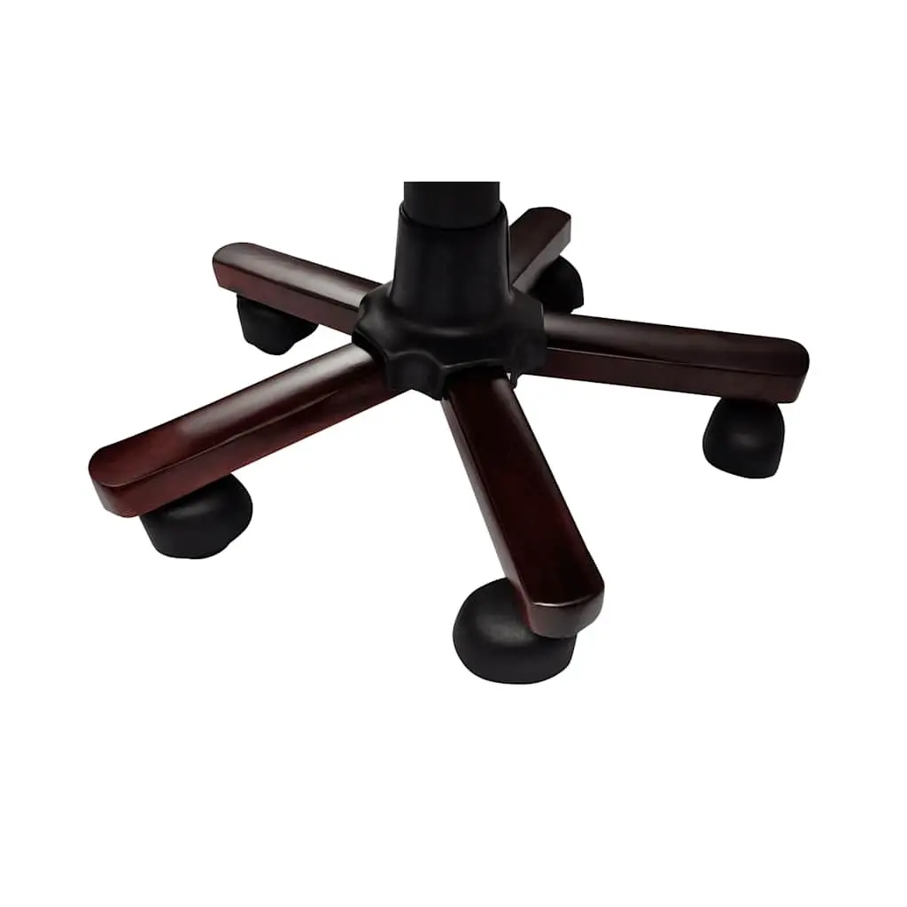 Swivel Office Chair Leather Mix Brown Adjustable Height