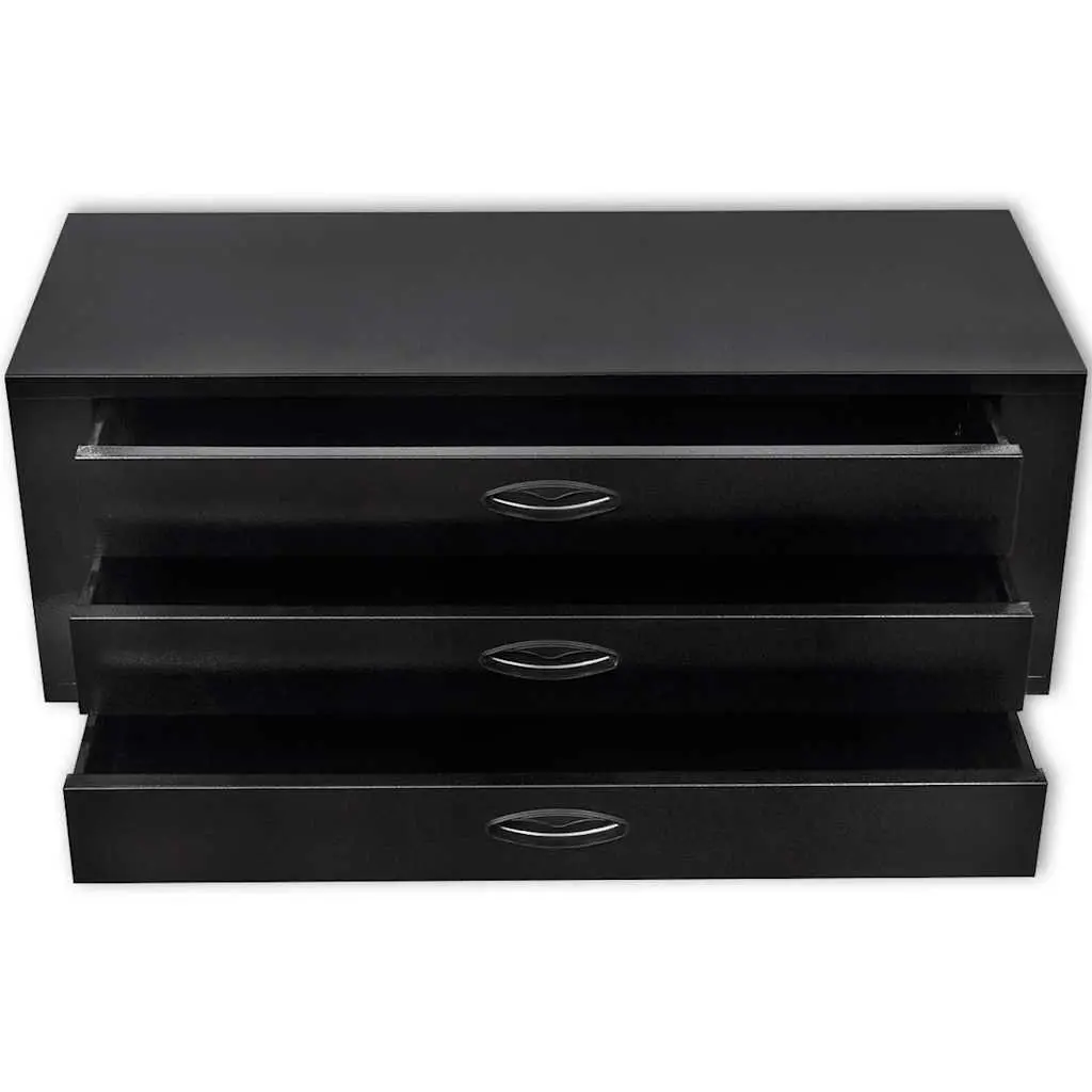 Metal Tool Chest with 3 Drawers in Black
