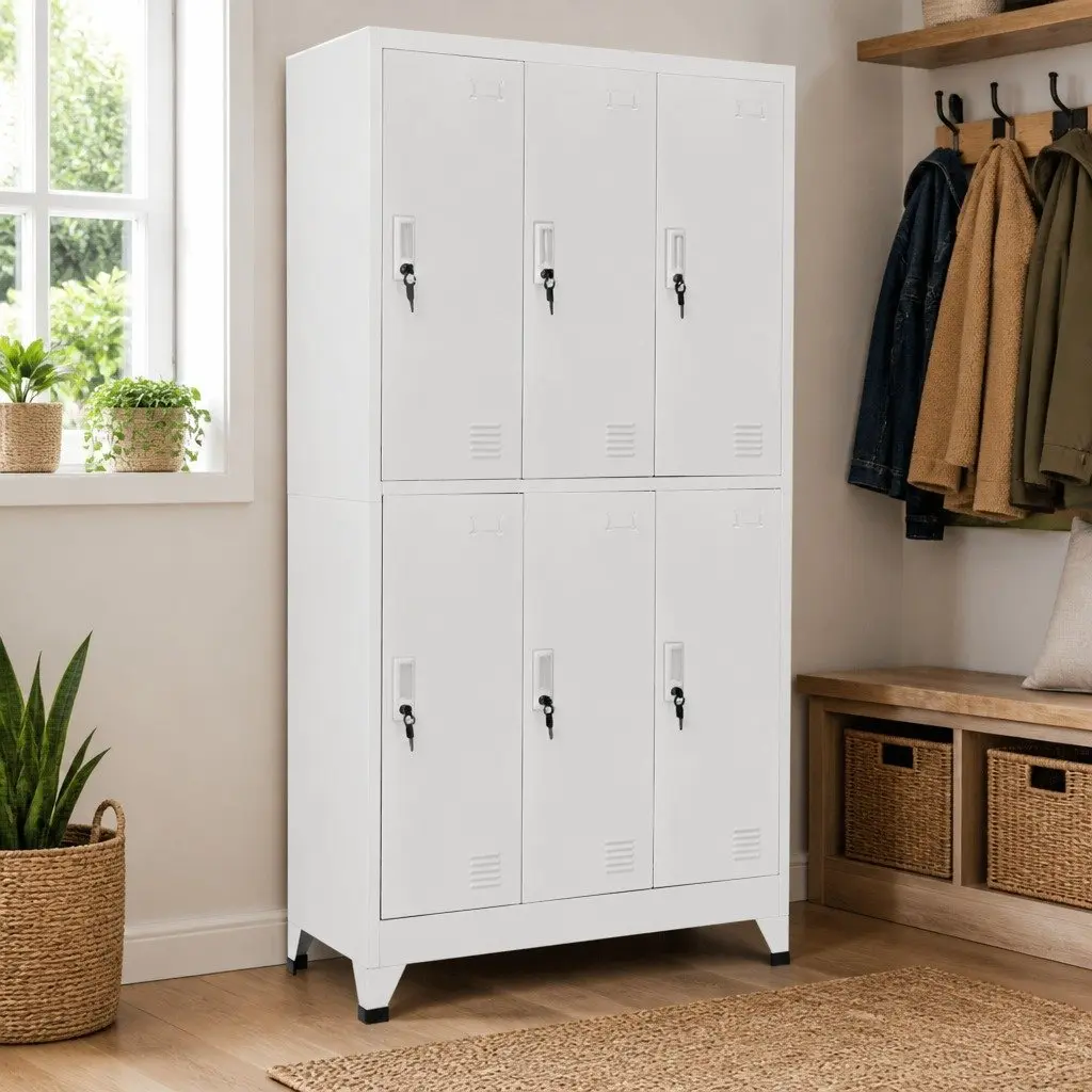 Steel Storage Locker Cabinet with 6 Compartments