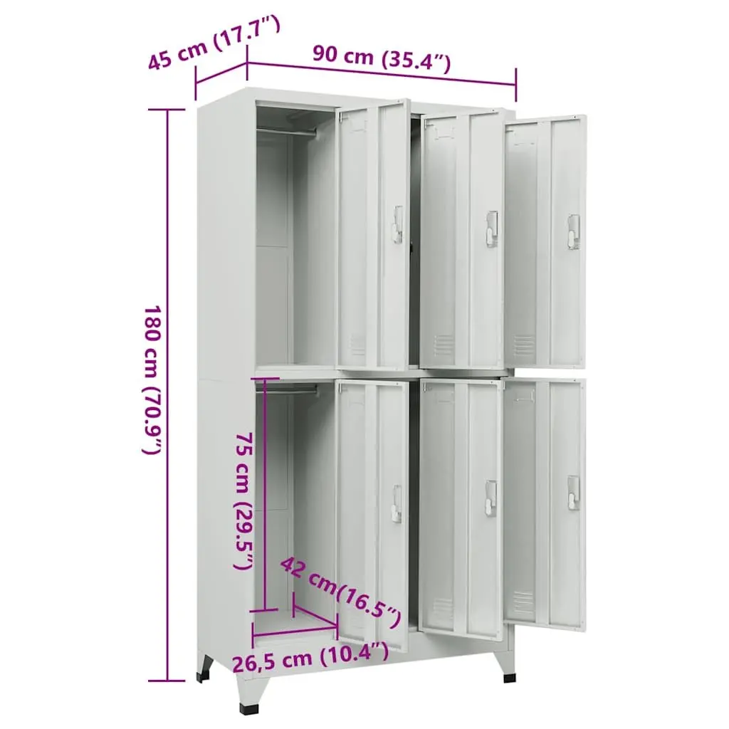 Steel Storage Locker Cabinet with 6 Compartments