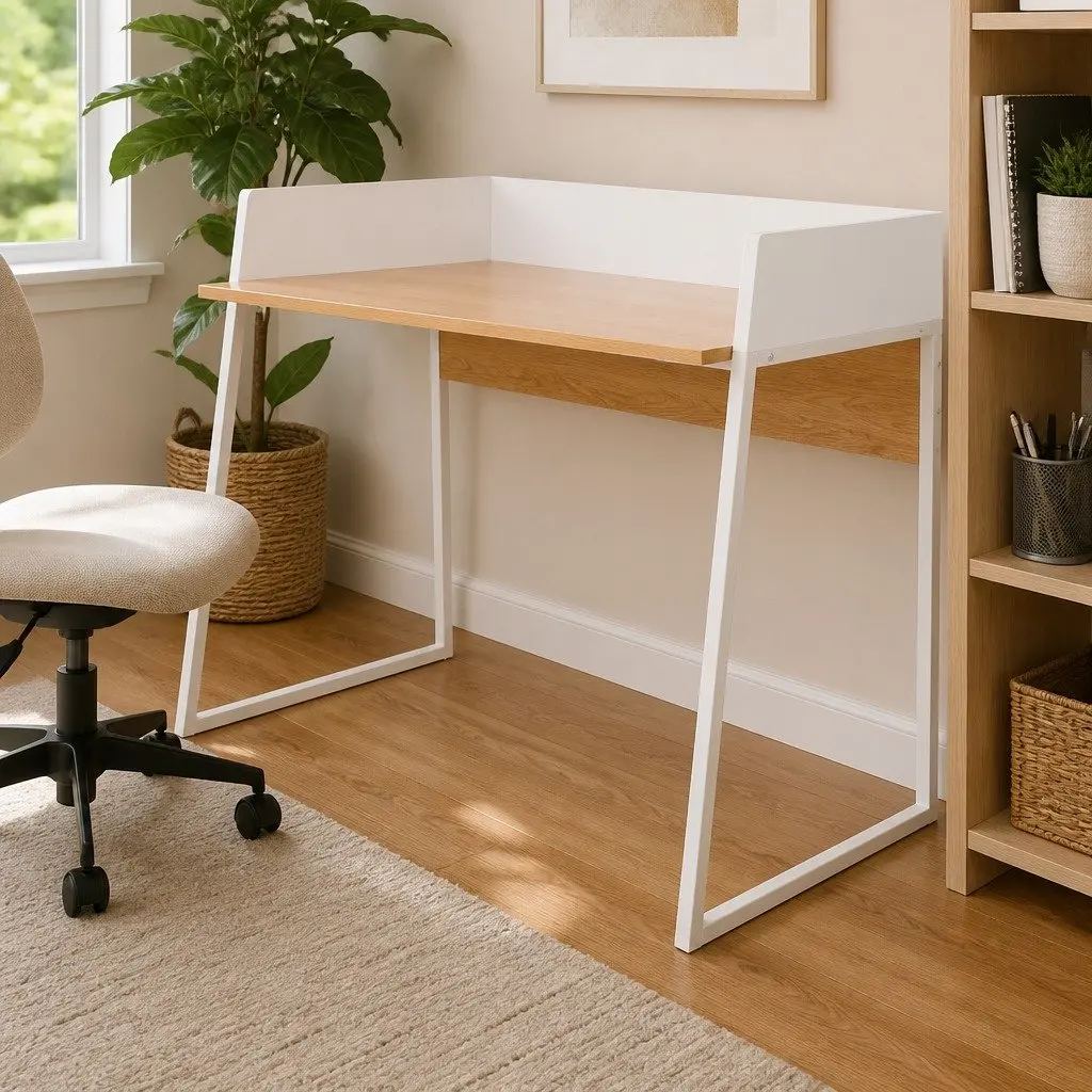 White Oak Desk with Elevated Boards